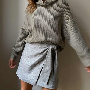 Aritzia Wilfred Wrap-Front Mini Skirt